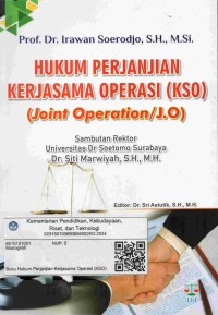 Image of Hukum perjanjian kerjasama operasi (KSO) : (Joint Operation/J.O)