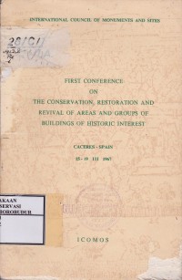 Image of First Conference on The Conservation, Restoration and Revival of Areas and Groups of Buildings of Historic Interest