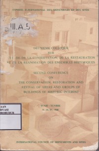 Image of Deuxieme Colloque Sur L'Etude De La Conservation, De La Restauration Et De La Reanimation Des Ensembles Historiques