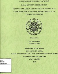 Image of Penggunaan litium silikat sebagai konsolidan anorganik baru pada batu breksit melalui uji pembuatan mortar