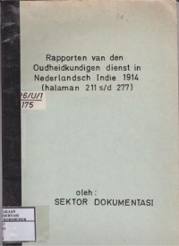 Image of Rapporten Van Den Oudheidkundigen Dienst in Nederlandsch Indie 1914 hal 211 s/d 277