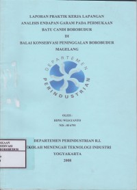 Image of Analisis Endapan Garam pada Permukaan Batu Candi Borobudur di Balai Konservasi Peninggalan Borobudur Magelang Jawa Tengah