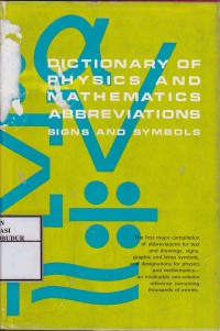 Image of Dictionary Of Physics And Mathematics Abbreviations Signs and Symbols