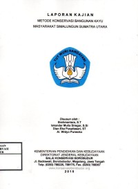 Image of Metode konservasi bangunan kayu masyarakat Simalungun Sumatra Utara