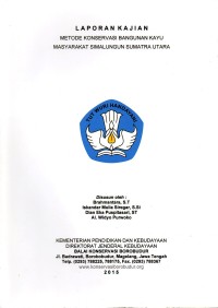 Image of Metode konservasi bangunan kayu masyarakat Simalungun Sumatra Utara