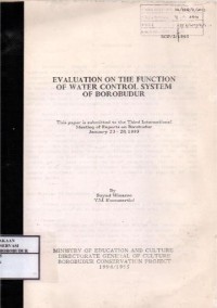 Image of Evaluation on the function of water control system of Borobudur