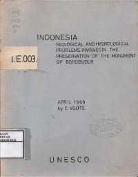 Image of Indonesia : Geological and Hydrological Problems Involvedin The Preservation of The Monument of Borobudur