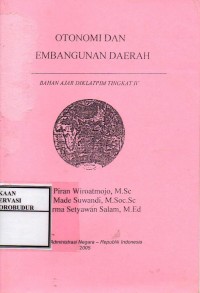 Image of Otonomi dan Pembangunan Daerah