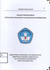Image of Kajian pelestarian situs-situs kawasan cagar budaya borobudur