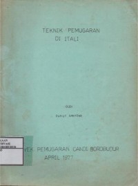 Image of Teknik Pemugaran Di Itali