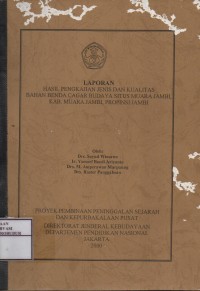 Image of Laporan Hasil Pengkajian Jenis dan Kualitas Bahan Benda Cagar Budaya Situs Muara Jambi, Kab. Muara Jambi, Propinsi Jambi
