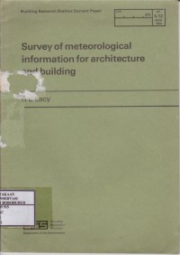 Image of Survey Of Meteorological Information For Architecture And Building