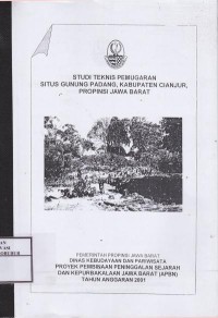 Image of Studi Teknis Pemugaran Situs Gunung Padang, Kabupaten Cianjur, Propinsi Jawa Barat