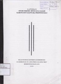 Image of Laporan Studi Teknis Situs Gua Gajah Kabupaten Gianyar, Propinsi Bali