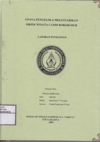 Image of Upaya Pengelola Melestarikan Objek Wisata Candi Borobudur