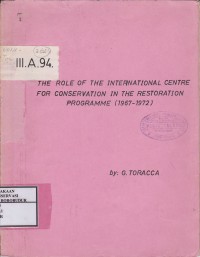 Image of The Role of The International Centre For Conservation in The Restoration Programme (1967-1972)