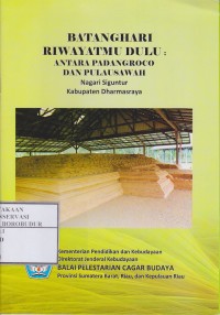 Image of Batanghari riwayatmu dulu : antara padangroco dan pulausawah nagari siguntur kabupaten Dharmasraya