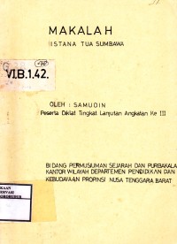 Image of Makalah Istana Tua Sumbawa