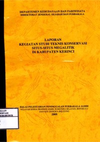 Image of Laporan Kegiatan Studi Teknis Konservasi Situs-Situs Megalitik di Kabupaten Kerinci