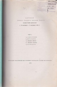 Image of Laporan Studi Teknis Muara Takus Bidang Tehno Arkeologi (14 Nopember - 4 Desember 1983)