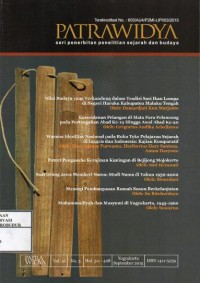 Image of Patrawidya vol.16 No.3 September 2015 : Nilai budaya yang terkandung dalam tradisi sasi ikan lompa di negeri Haruku kabupaten maluku tengah, Karesidenan priangan di mata para pelancong pada pertengahan abad ke-19 hingga awal abad ke-20, Wacana identitas nasional pada buku teks pelajaran sejarah di Inggris dan Indonesia kajian komparatif, Potret pengusaha kerajinan kuningan di bejijong Mojokerto, Saat orang jawa memberi nama studi nama di tahun 1950-2000, Strategi pembangunan rumah susun berkelanjutan, Muhammadiyah dan masyumi di yogyakarta 1945-1960