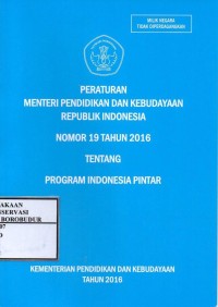 Image of Peraturan menteri pendidikan dan kebudayaan republik indonesia nomor 19 tahun 2016 tentang program indonesia pintar